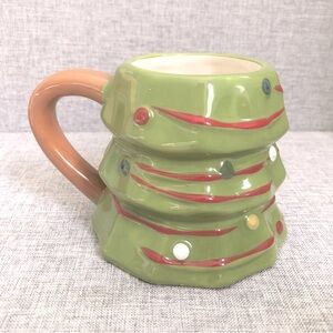 NWT Threshold 2017 Earthenware Christmas Tree Mug in Green 12oz